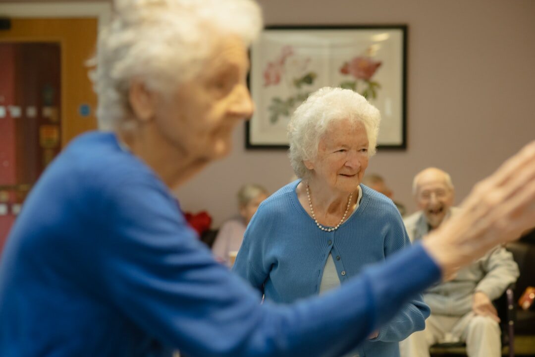 senior group dancing together