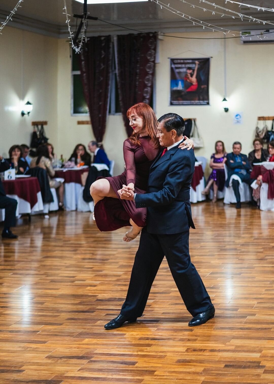Seniors enjoying a ballroom dance evening
