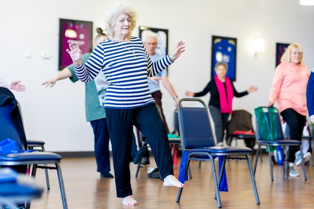 seniors doing light exercise