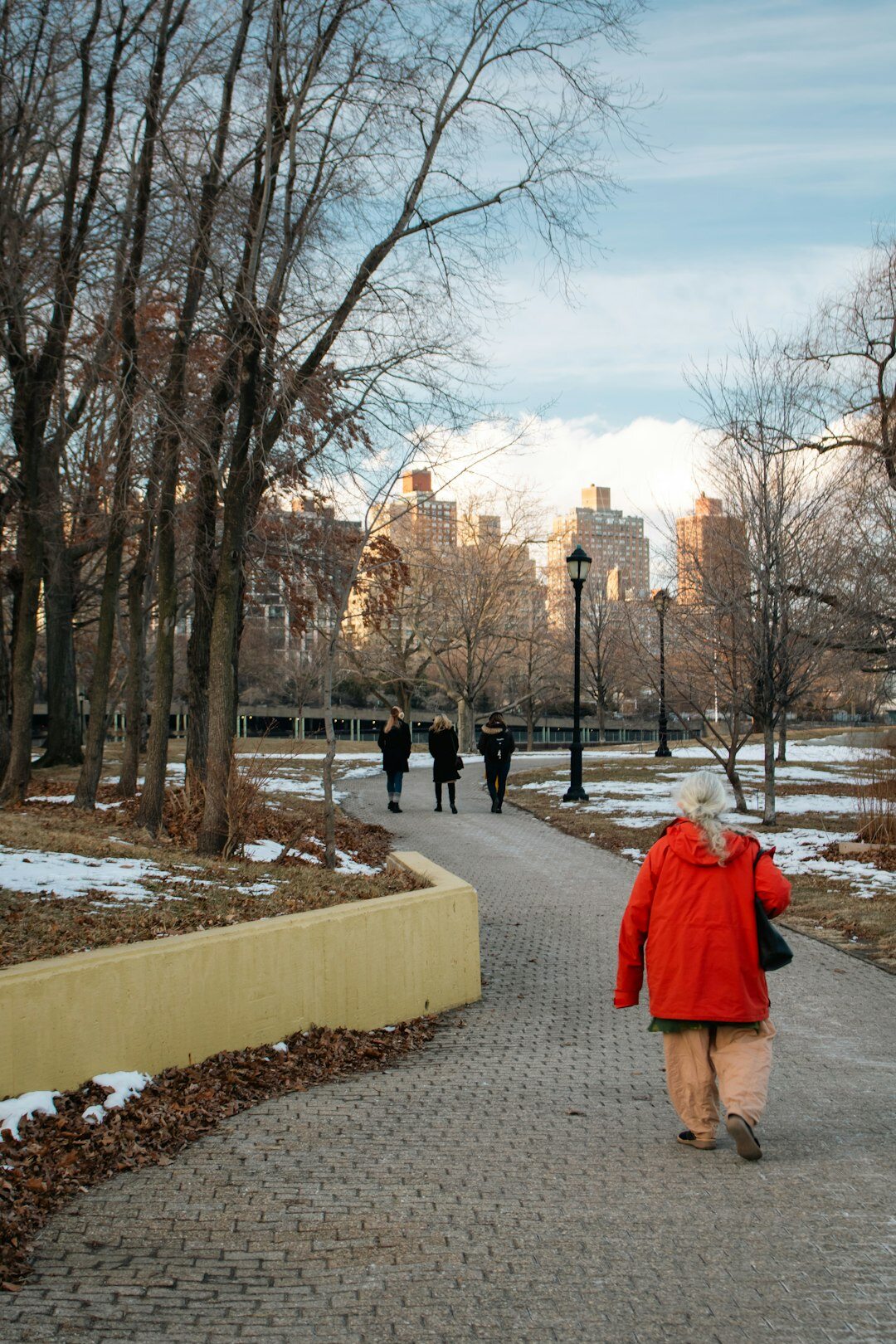 seniors walking in park